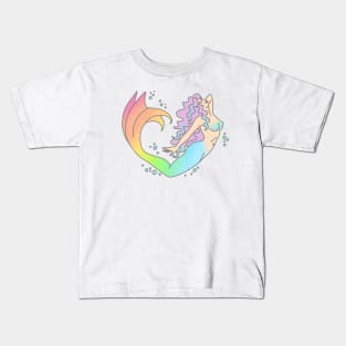 Mermaid rainbow feminist girly ariel tumblr ocean dolphin print Kids T-Shirt